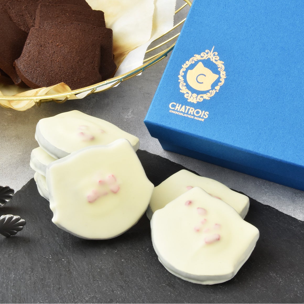 苺の牛乳ショコラサブレ6枚入｜猫スイーツ・猫モチーフお菓子通販